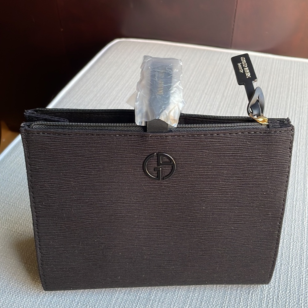 Giorgio Armani beauty black travel cosmetics pouch